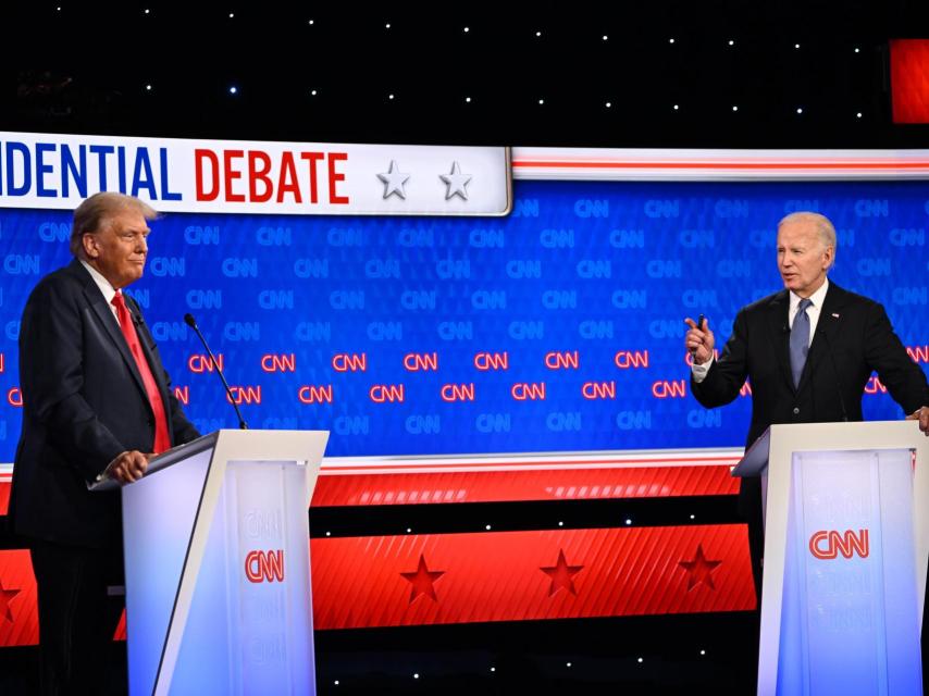 Trump y Joe Biden durante el debate de la CNN.