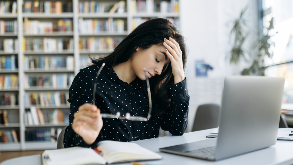 Estudiante angustiada.