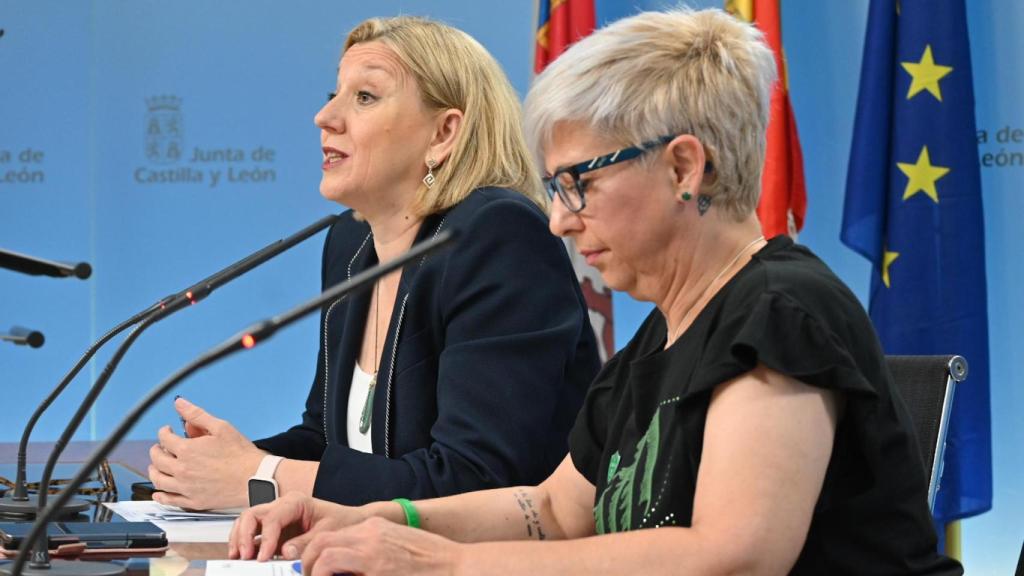 Isabel Blanco atiende a los medios tras la reunión con ELACyL