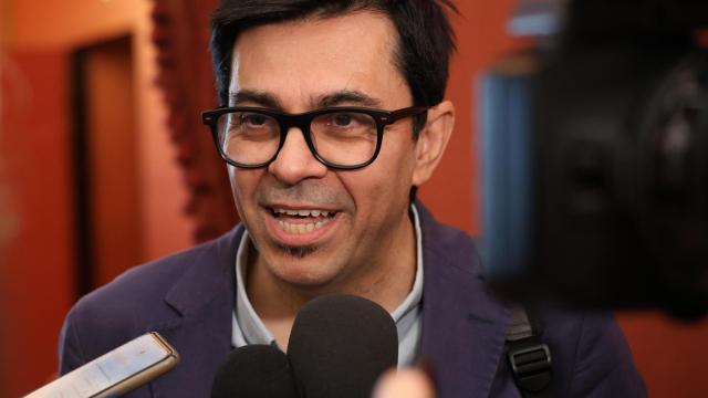 El secretario de la Mesa del Congreso, Gerardo Pisarello,  este martes a su llegada a una reunión.