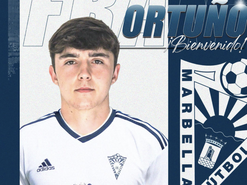 Imagen que el Marbella FC utilizó para anunciar el fichaje de Ortuño en agosto de 2020.