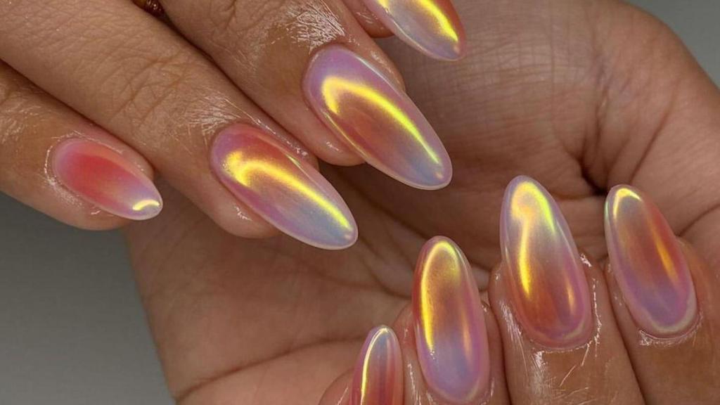 Sunset nails metalizadas.