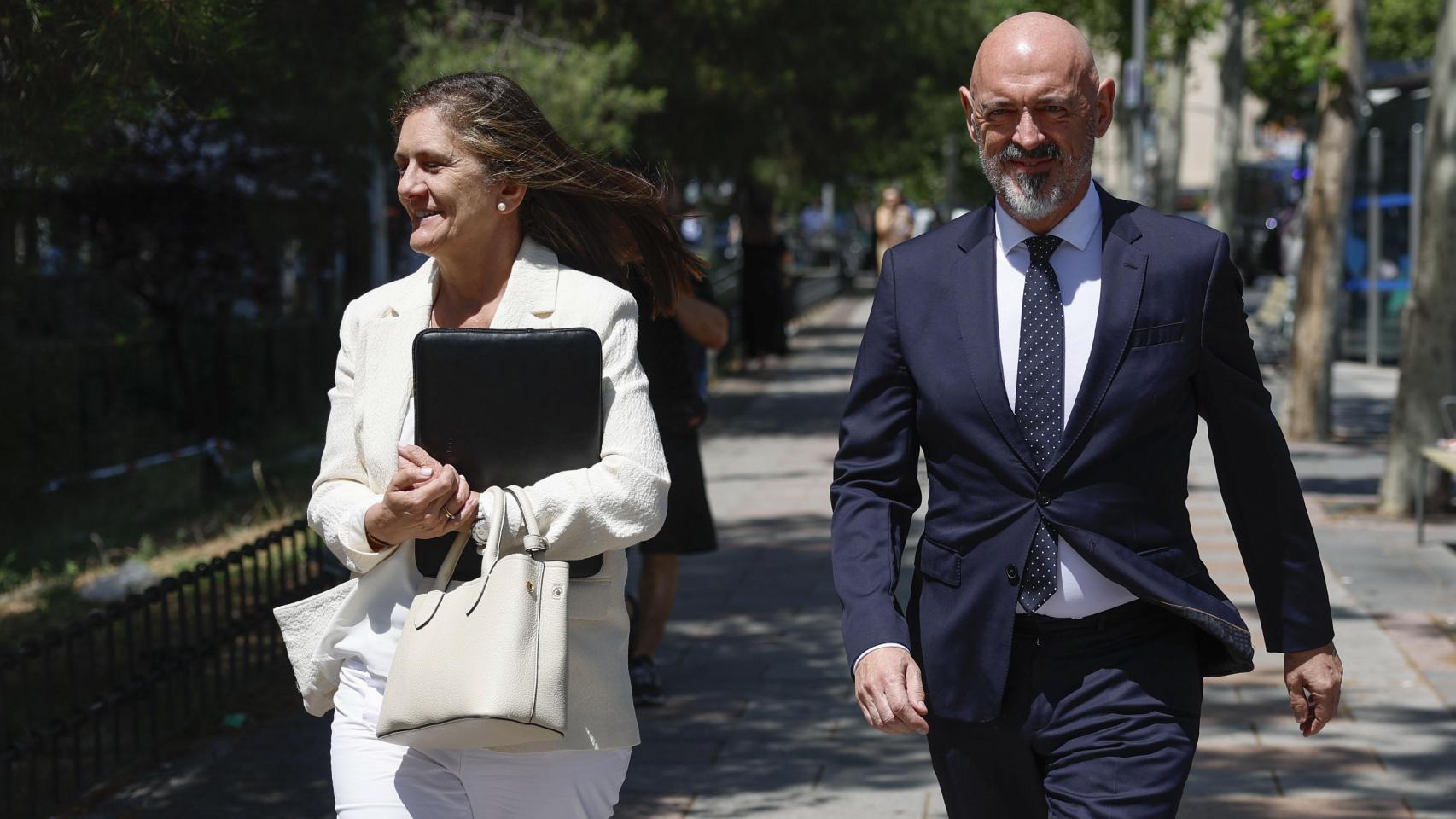 El actual rector de la Universidad Complutense de Madrid, Joaquín Goyache, el pasado 5 de julio a su llegada al juzgado.