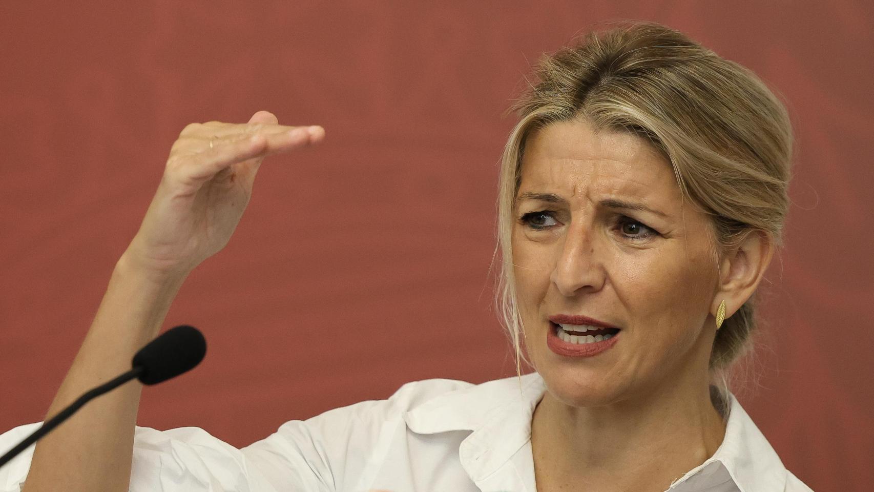 La vicepresidenta segunda y ministra de Trabajo y Economía Social, Yolanda Díaz, este lunes.