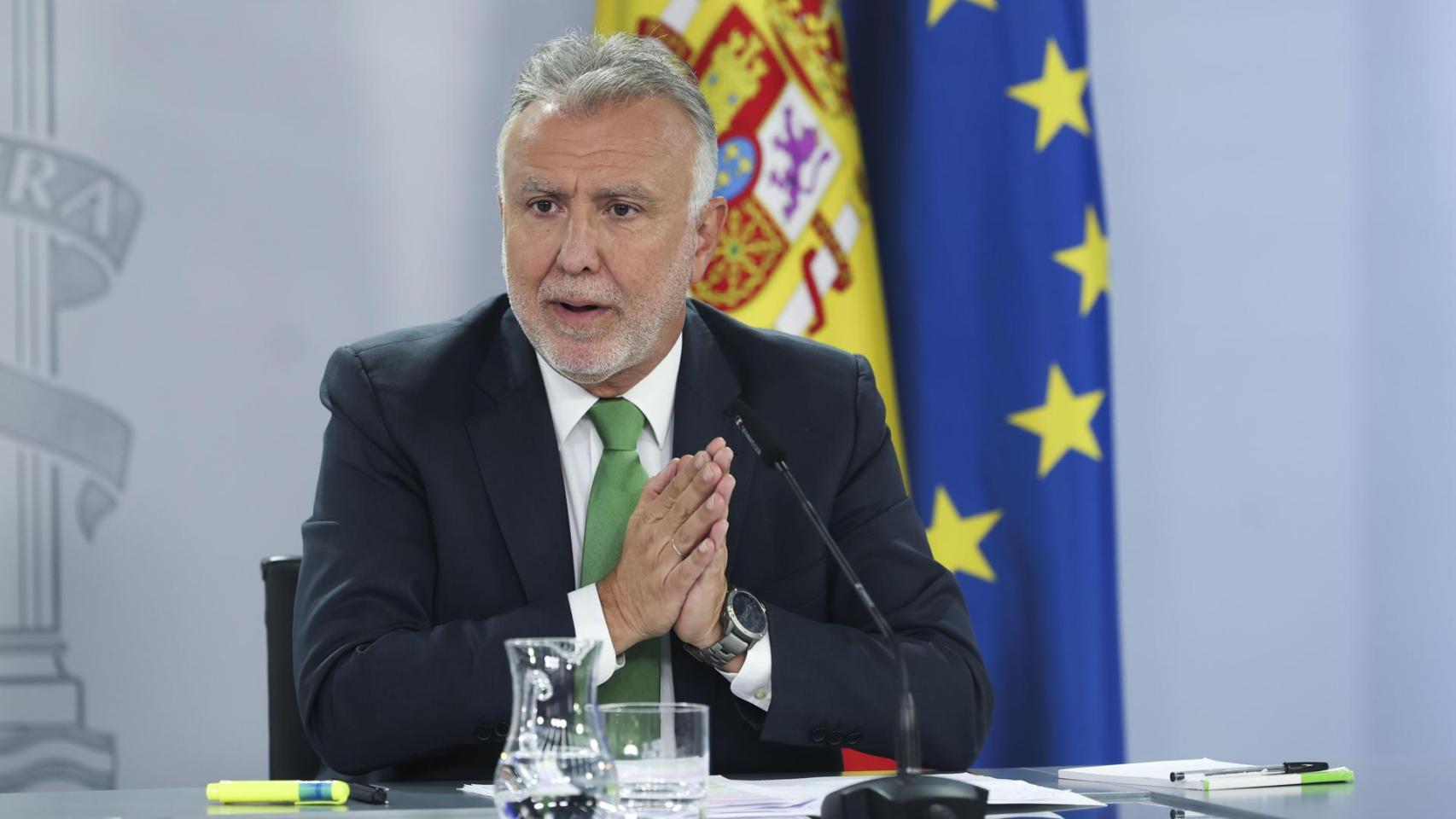 El ministro de Política Territorial, Ángel Víctor Torres, este martes en la rueda de prensa posterior al Consejo de Ministros.