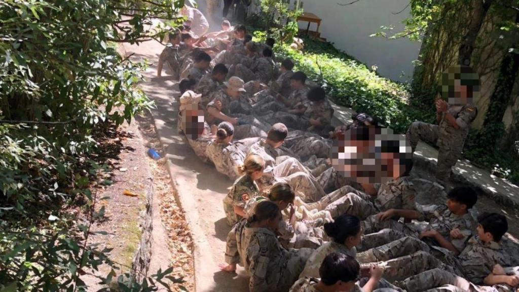 Un ejercicio, en el campamento Don Pelayo, el pasado verano.