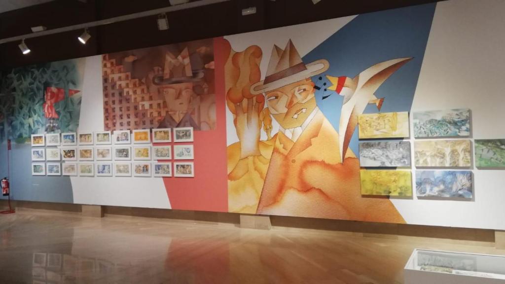 Vista de una de las salas de la Lonja de Alicante con la obra de Calatayud.