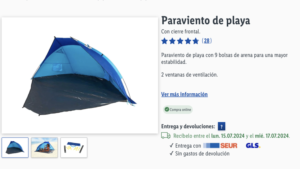 Paraviento de playa.