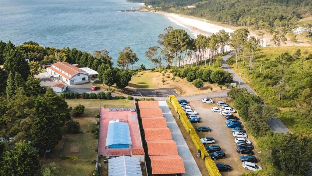 Vista aérea del camping de Muxía