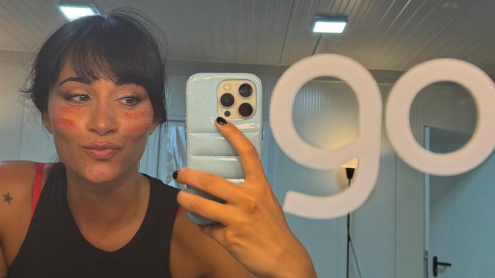 Aitana durante la celebración de España.