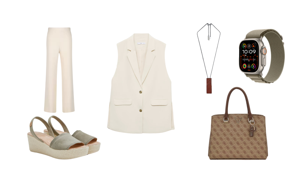 Look clásico con chaleco de Mango (35,99 €).