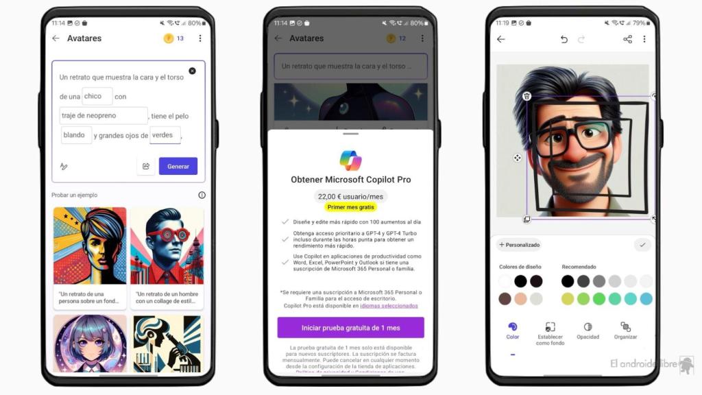 Interfaz de Microsoft Designer