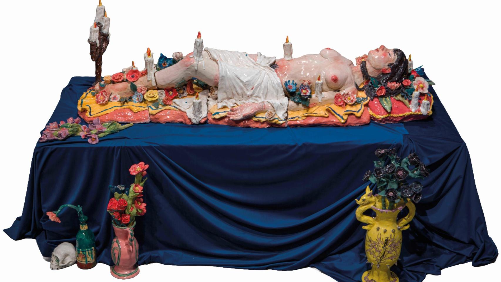 Julio Galindo: Fragmento de la instalación 'La rave de dios' en la galería VETA de Madrid