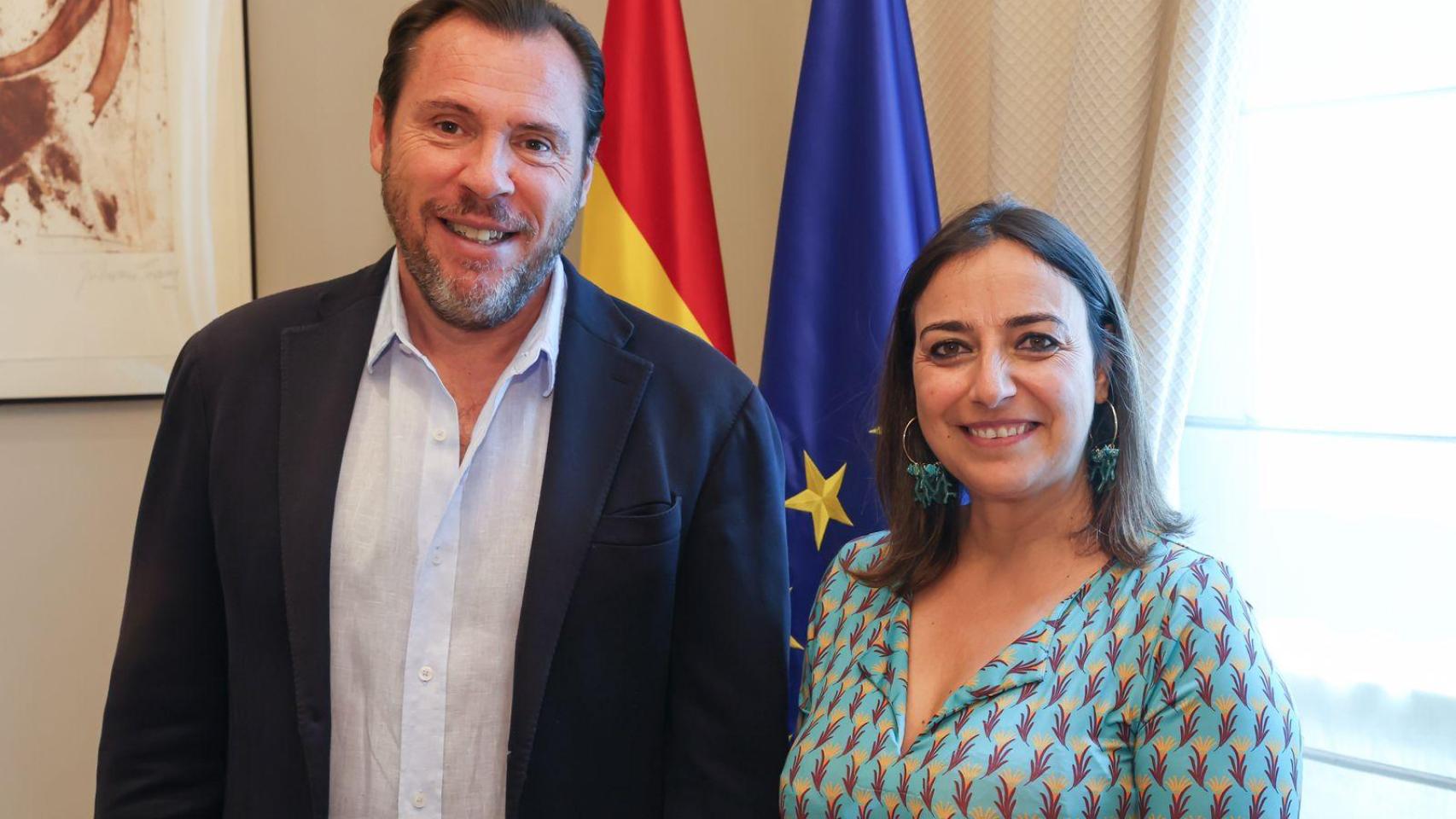 El ministro de Transportes y Movilidad Sostenible, Óscar Puente, y la alcaldesa de Palencia, Miriam Andrés, en una imagen de archivo