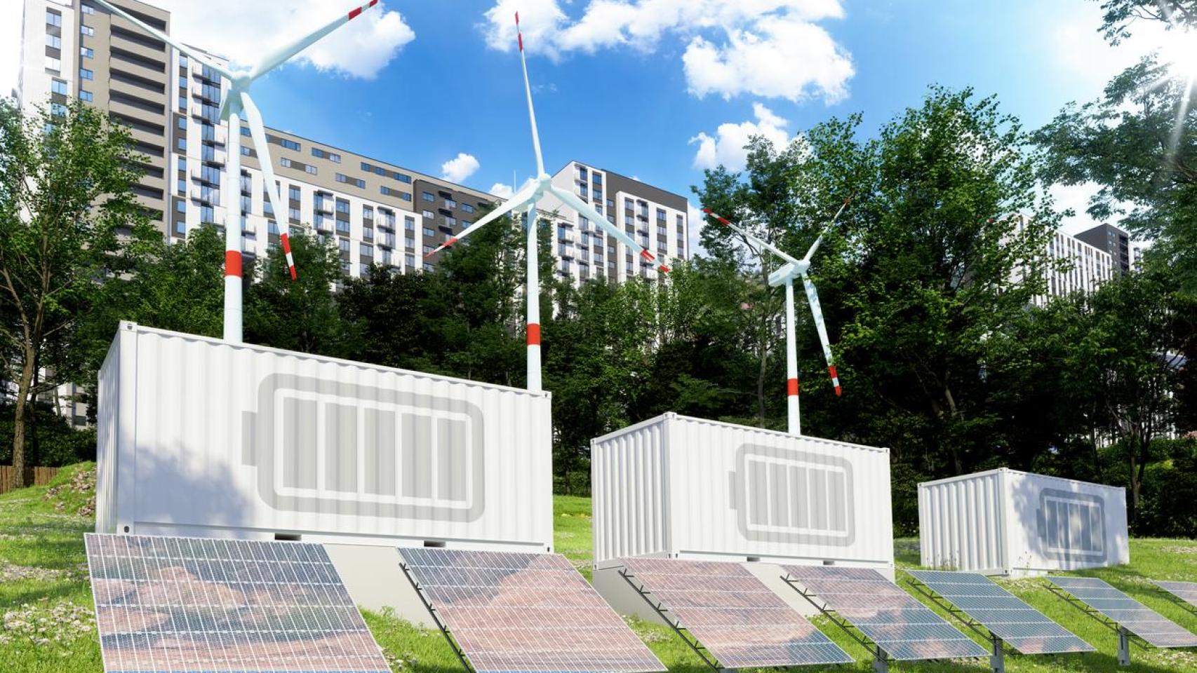 Almacenamiento energético en baterías hibridado con energía eólica y fotovoltaica.