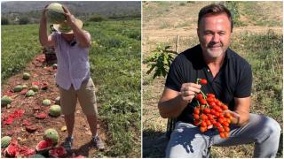 A la izquierda, José Alfonso Soria, productor de sandías y, a la derecha, Pascual Cabedo, el agricultor detrás de la EAP.