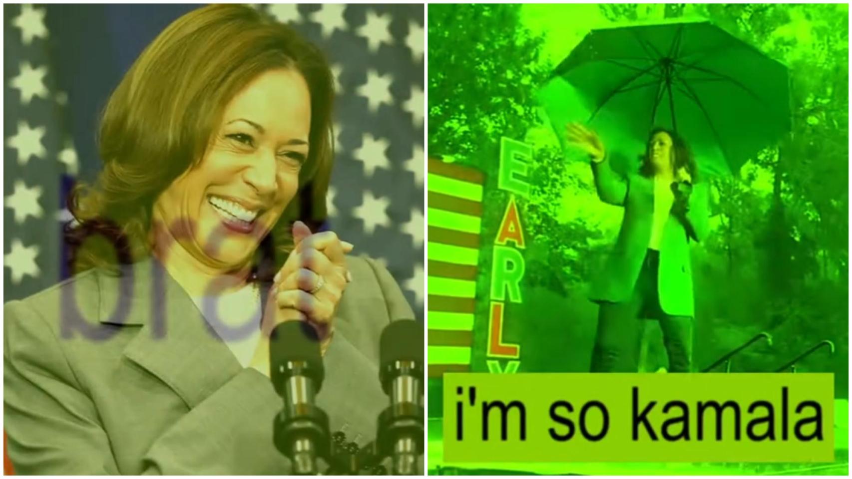Dos 'edits' de Kamala Harris en los que se ensalza con desenfado la personalidad de la vicepresidenta.