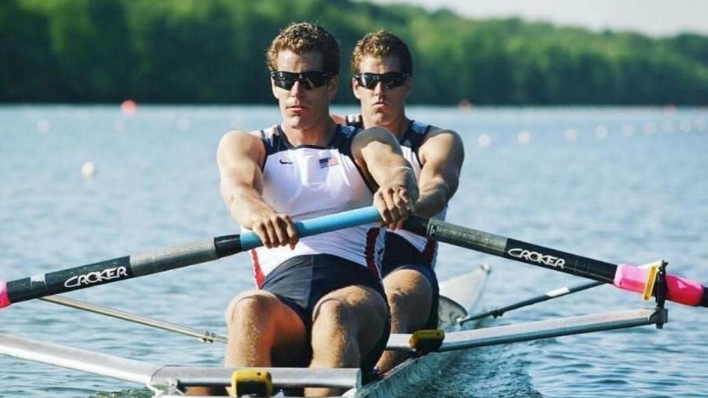 The Winklevoss twins during the 2008 Beijing Olympics.