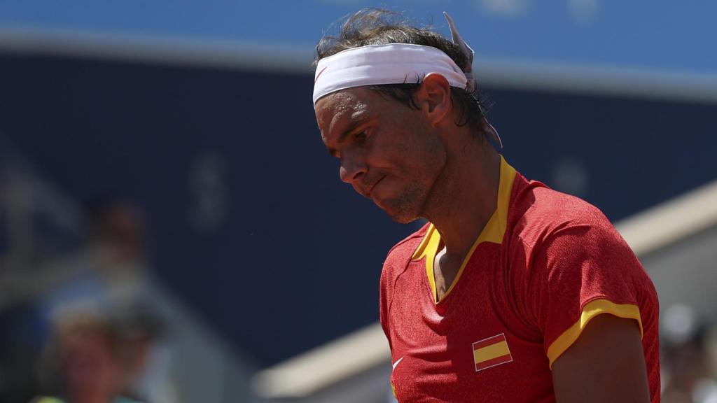 Rafa Nadal se lamenta en un momento del juego.