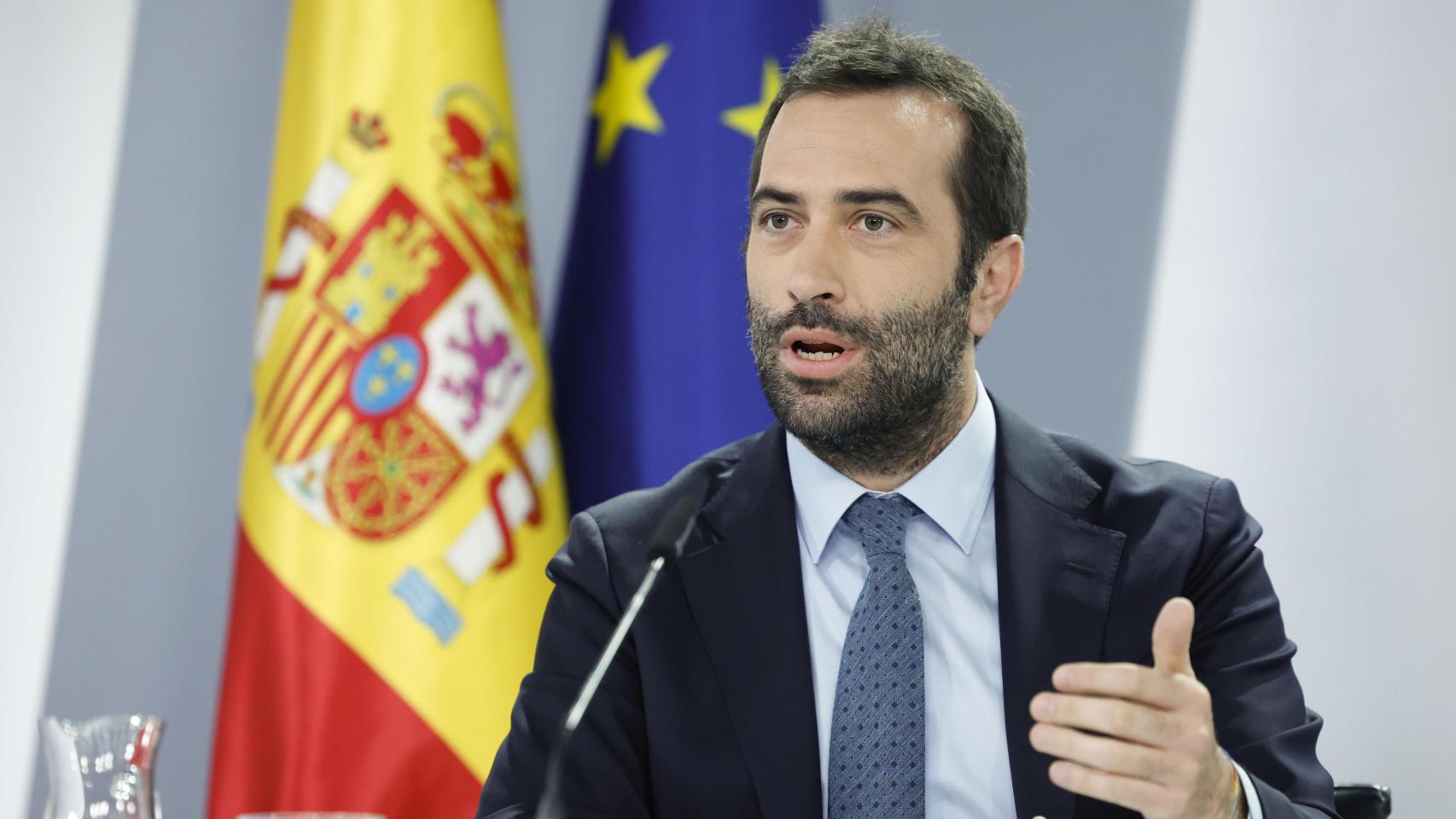 El ministro de Economía, Comercio y Empresa, Carlos Cuerpo, en la rueda de prensa posterior al Consejo de Ministros de este martes.