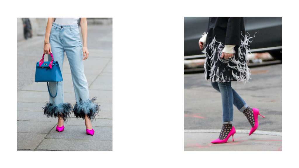 Looks de streetstyle con detalles de plumas.