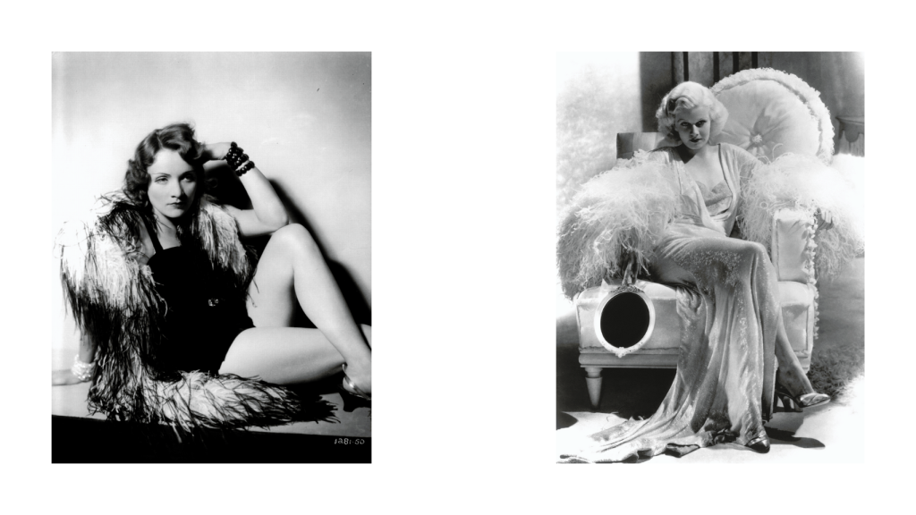 De izquierda a derecha: Marlene Dietrich y Jean Harlow.