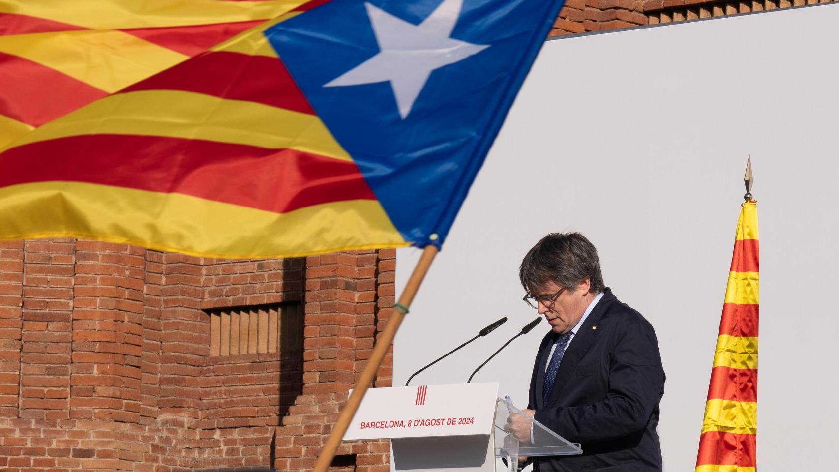 Carles Puigdemont este jueves en Barcelona, en su regreso a España tras siete años huido de la justicia.
