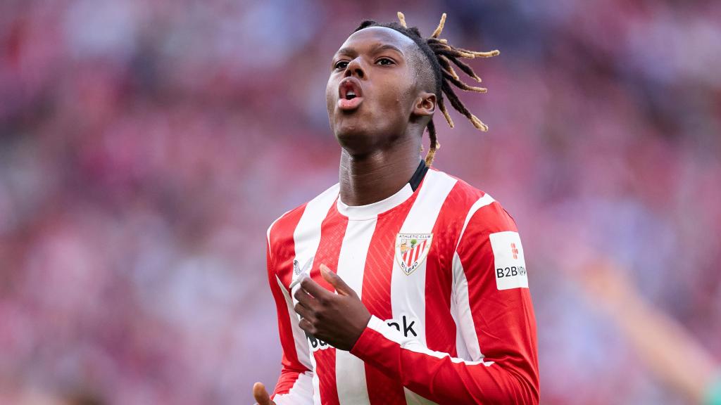 Nico Williams se lamenta tras una oportunidad perdida ante el Getafe.