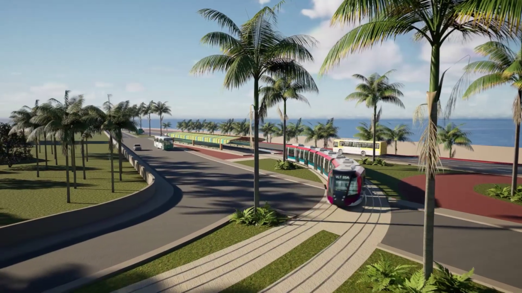 Render del Tranvía que OHLA va a construir en Brasil.