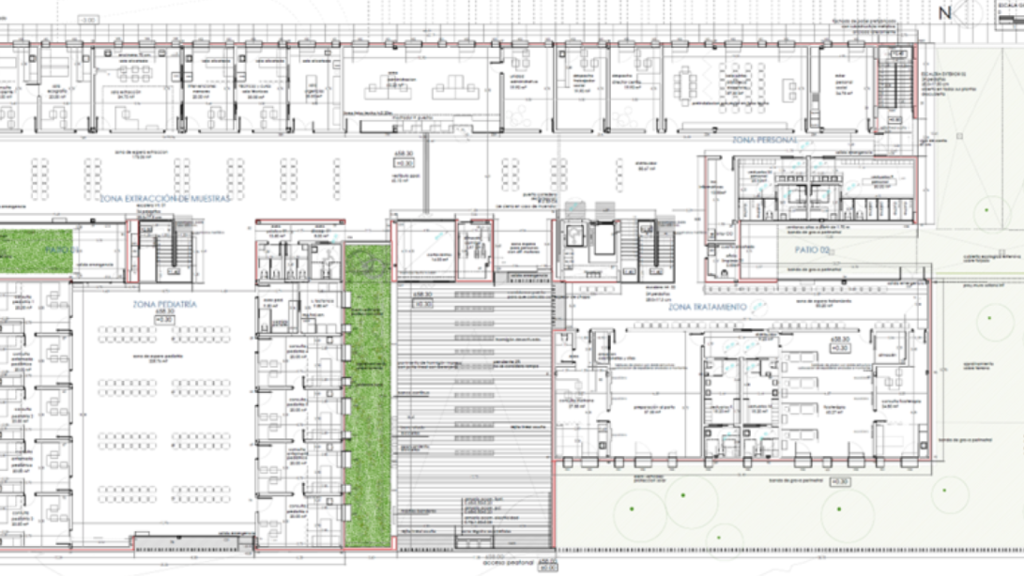 Primera planta del centro de salud de Valdebebas.