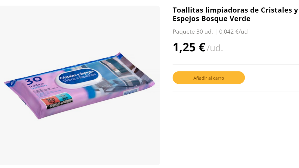 Toallitas limpiadoras.