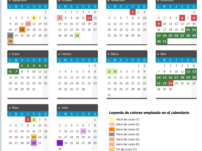 Calendario escolar 24-25 en CyL