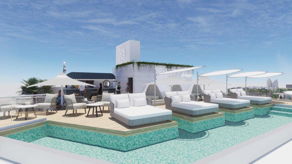 Una representación de cómo será el hotel.