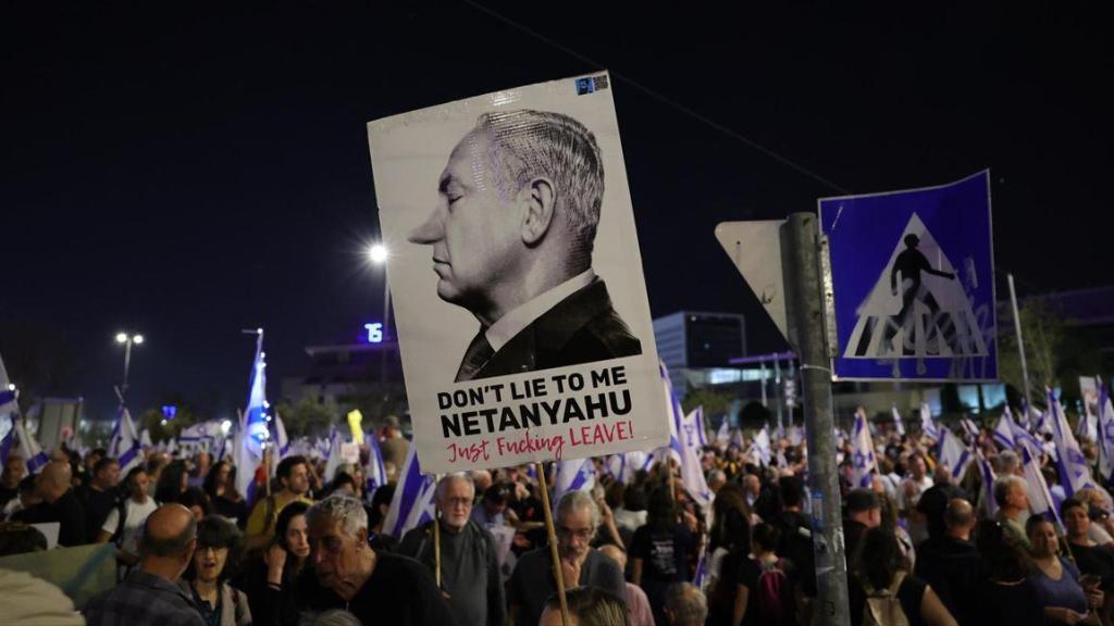 Manifestación contra el Gobierno de Netanyahu en Jerusalén el 31 de marzo de este año.