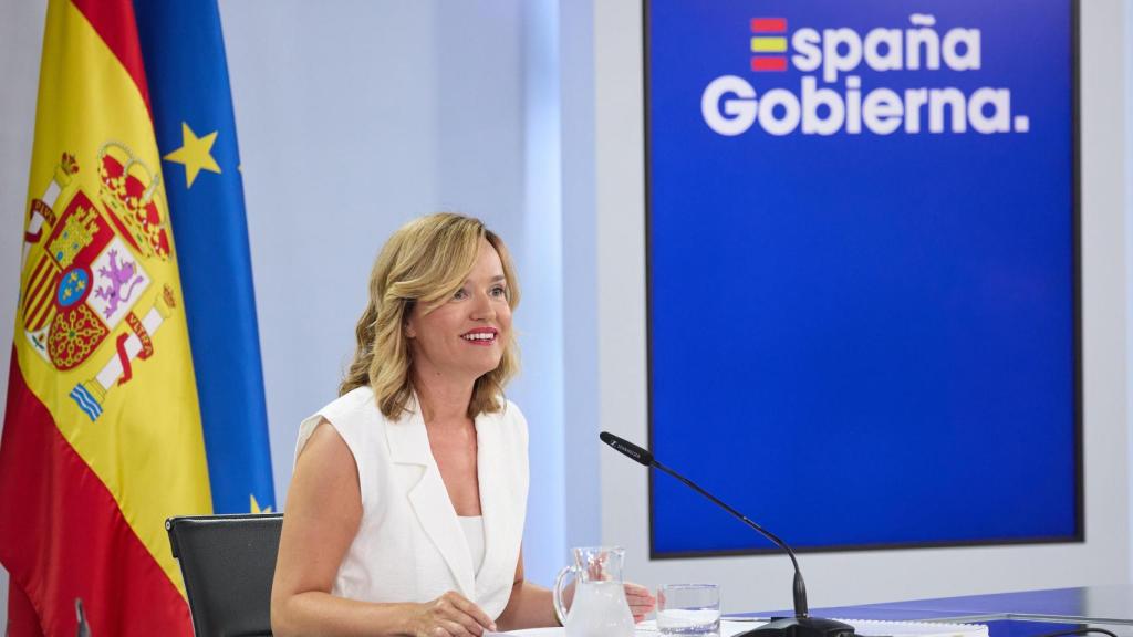 La portavoz del Gobierno, Pilar Alegría, este martes tras el Consejo de Ministros.
