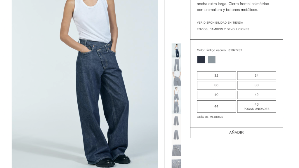 Vaqueros cinturilla cruzada.