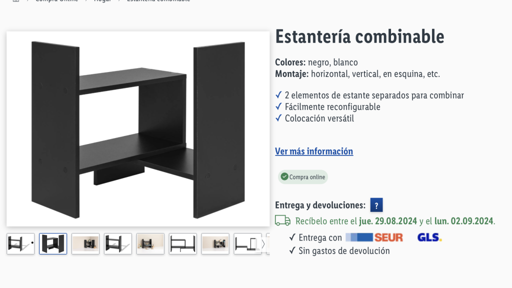 Estantería combinable.