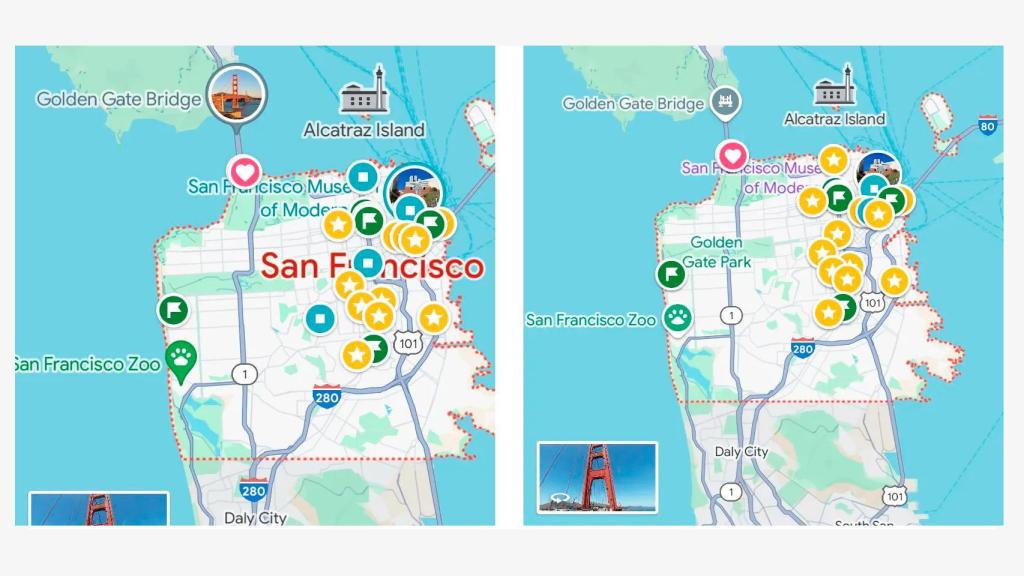 La versión anterior a la izquierda y la nueva a la derecha