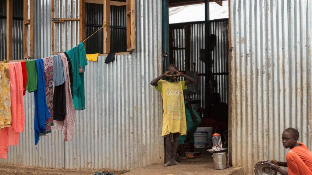 Niños en uno de los campos de desplazados de Sudán.