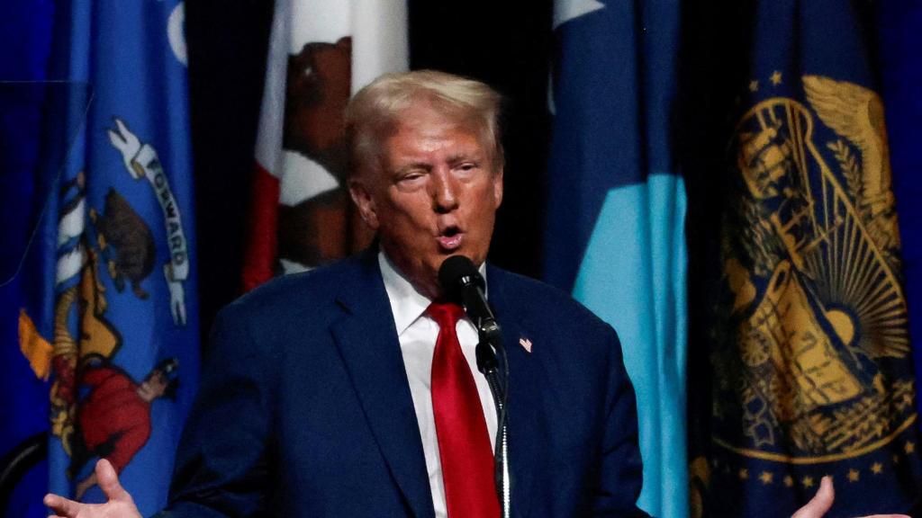 Donald Trump da un discurso ante la Guardia Nacional en Detroit.