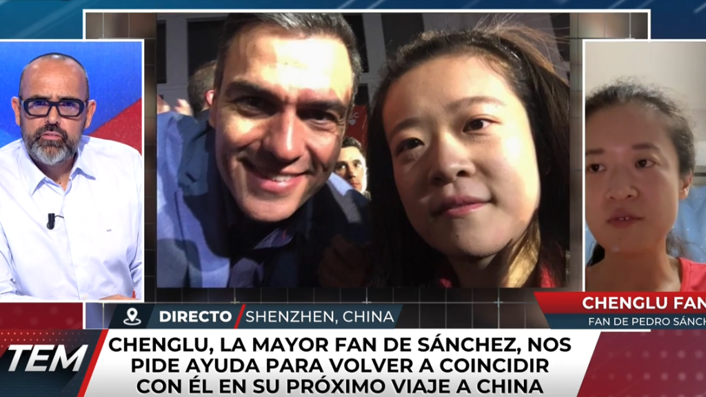 Risto Mejide charla con Chenglu, una fan china de Pedro Sánchez