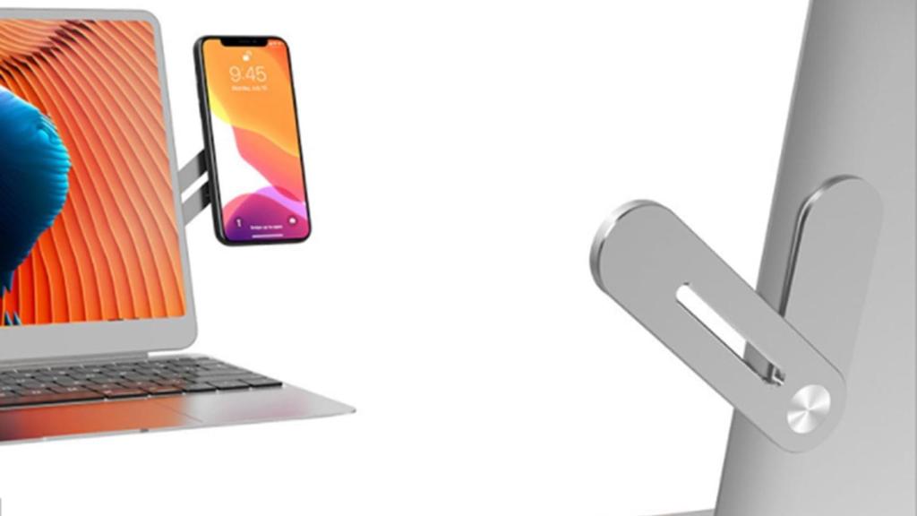 Soporte para móvil en ordenador