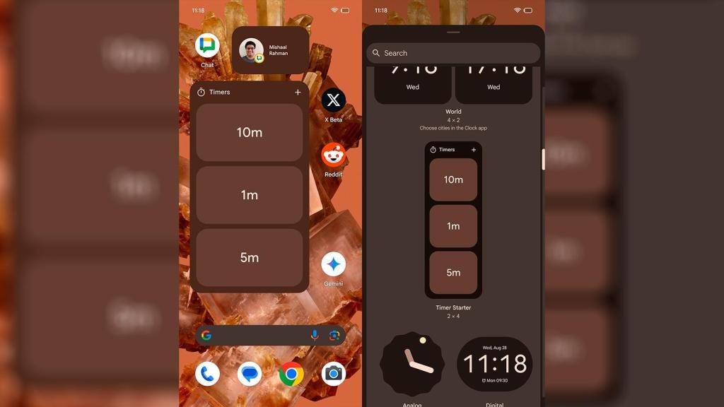 El nuevo widget de Reloj de Google