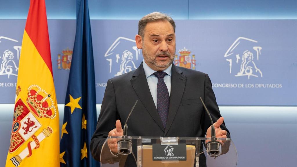José Luis Ábalos, durante una rueda de prensa en el Congreso de los Diputados.