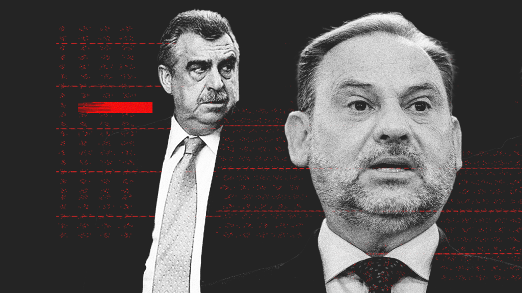 El juez de la Audiencia Nacional Ismael Moreno, el exministro Ábalos y el actual ministro Óscar Puente.