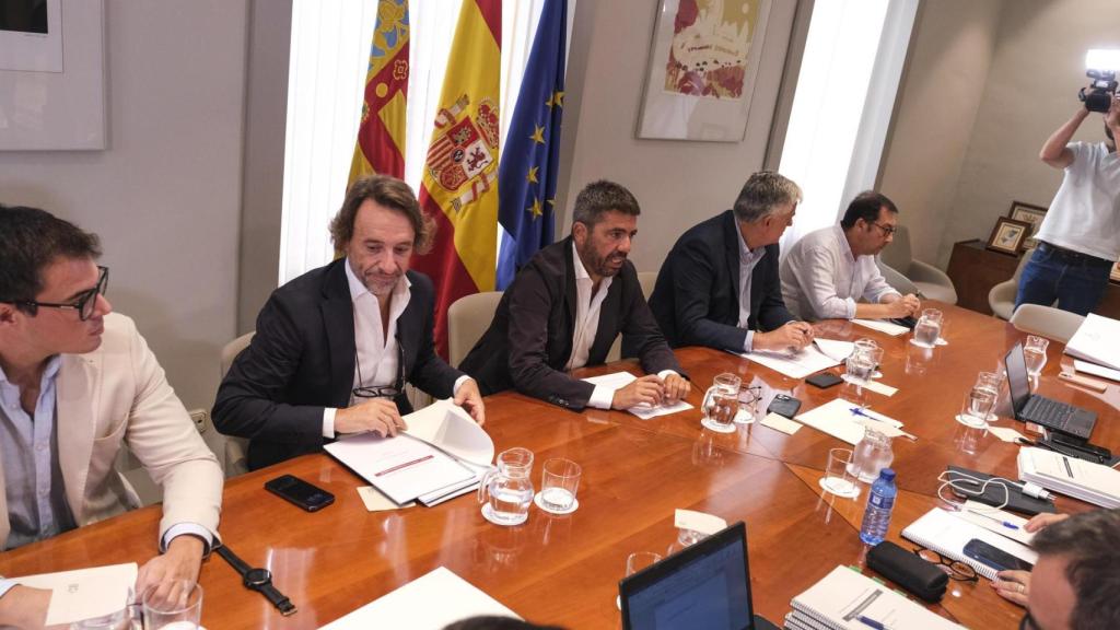 Mazón con su equipo de Presidencia este martes