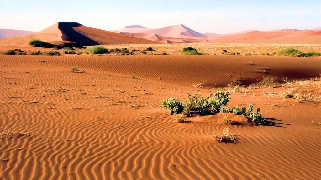 Dunas de arena en le parque Naukluft, en Nambia
