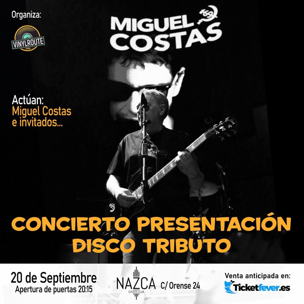 Cartel del concierto homenaje a Miguel Costas.