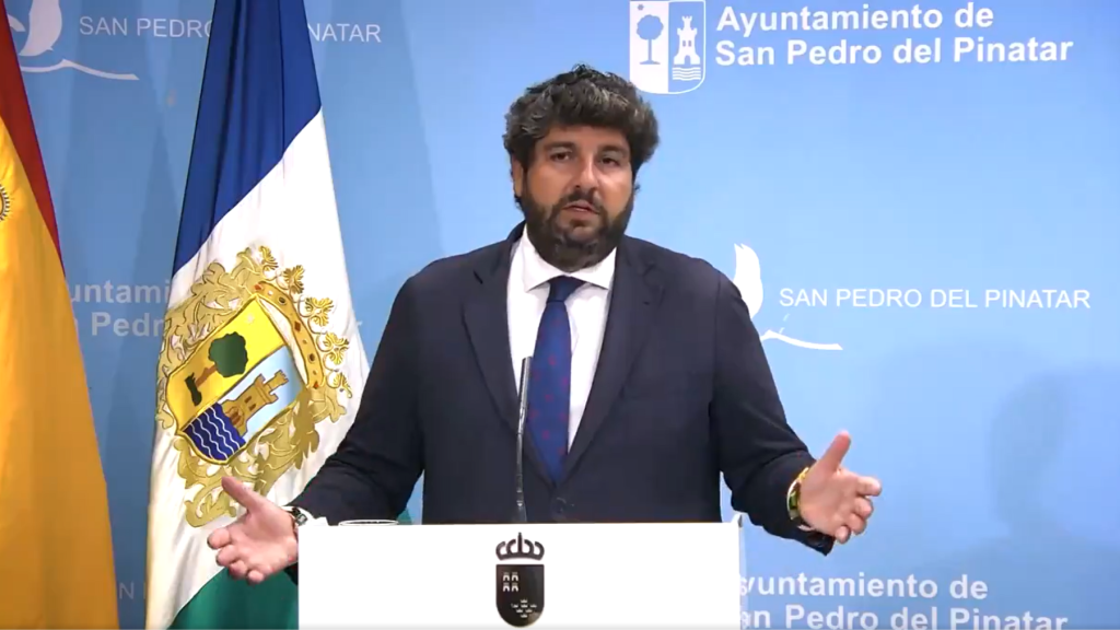 López Miras interviene este jueves tras la reunión deliberante del Consejo de Gobierno de la Región de Murcia.