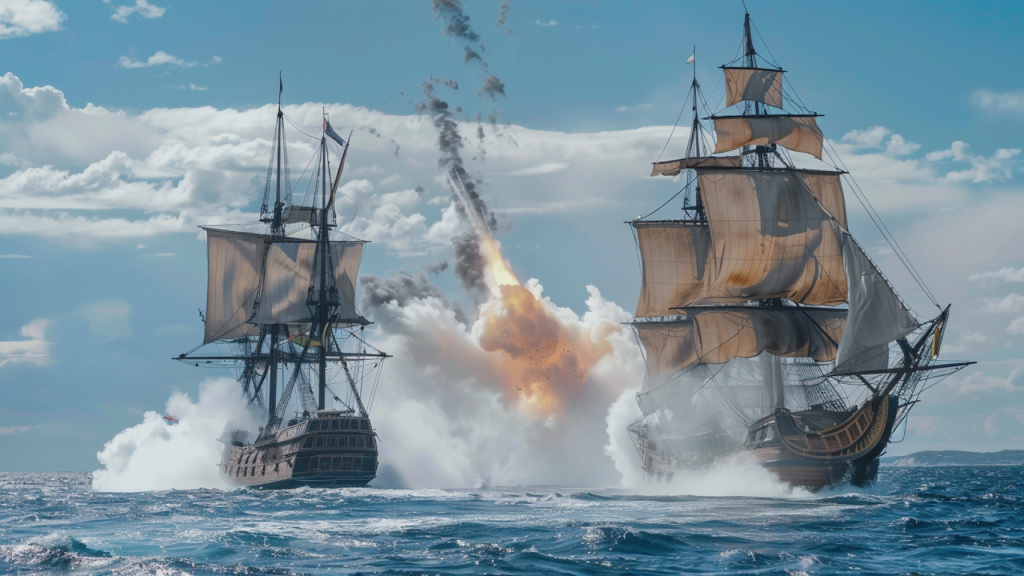 Representación artística del combate